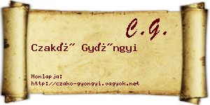 Czakó Gyöngyi névjegykártya